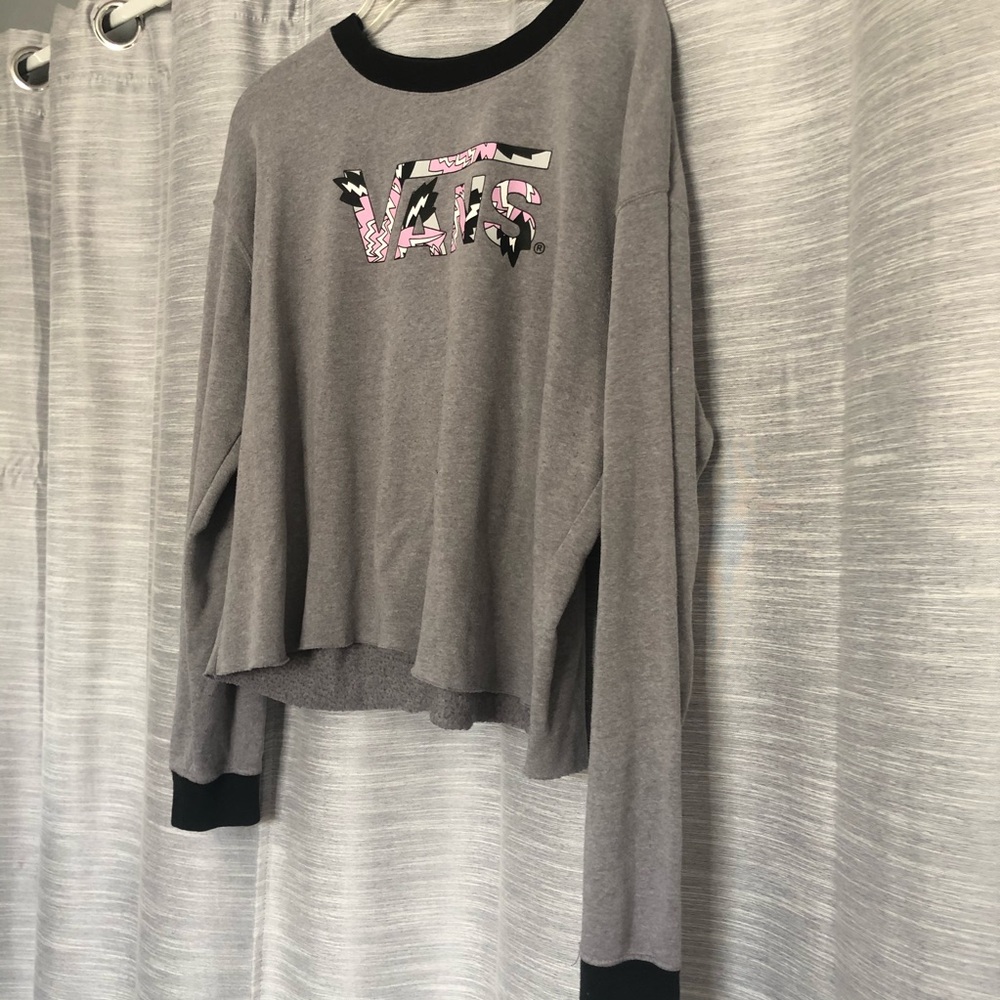 VANS TEXT CROPPED SWEATSHIRT